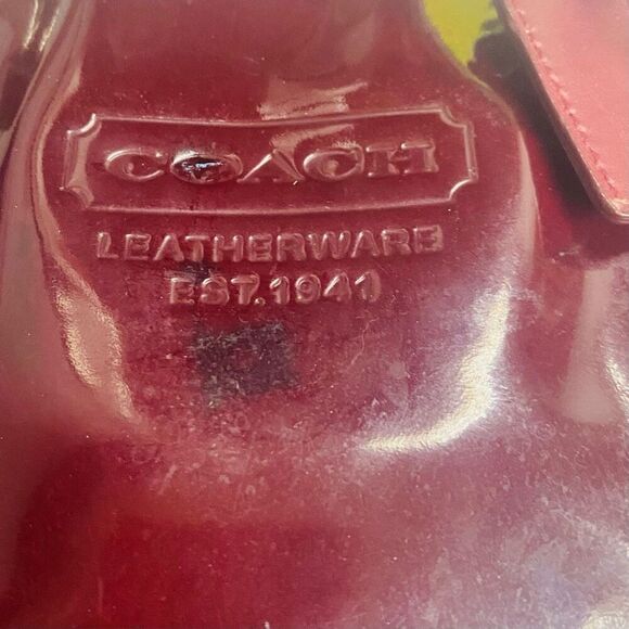 COACH F12838 Burgundy Patent Leather Tote Shoulder Bag SEE DESCRIPTION Vintage - Picture 7 of 14
